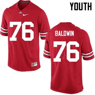 NCAA Ohio State Buckeyes Youth #76 Darryl Baldwin Red Nike Football College Jersey UQQ1645YH